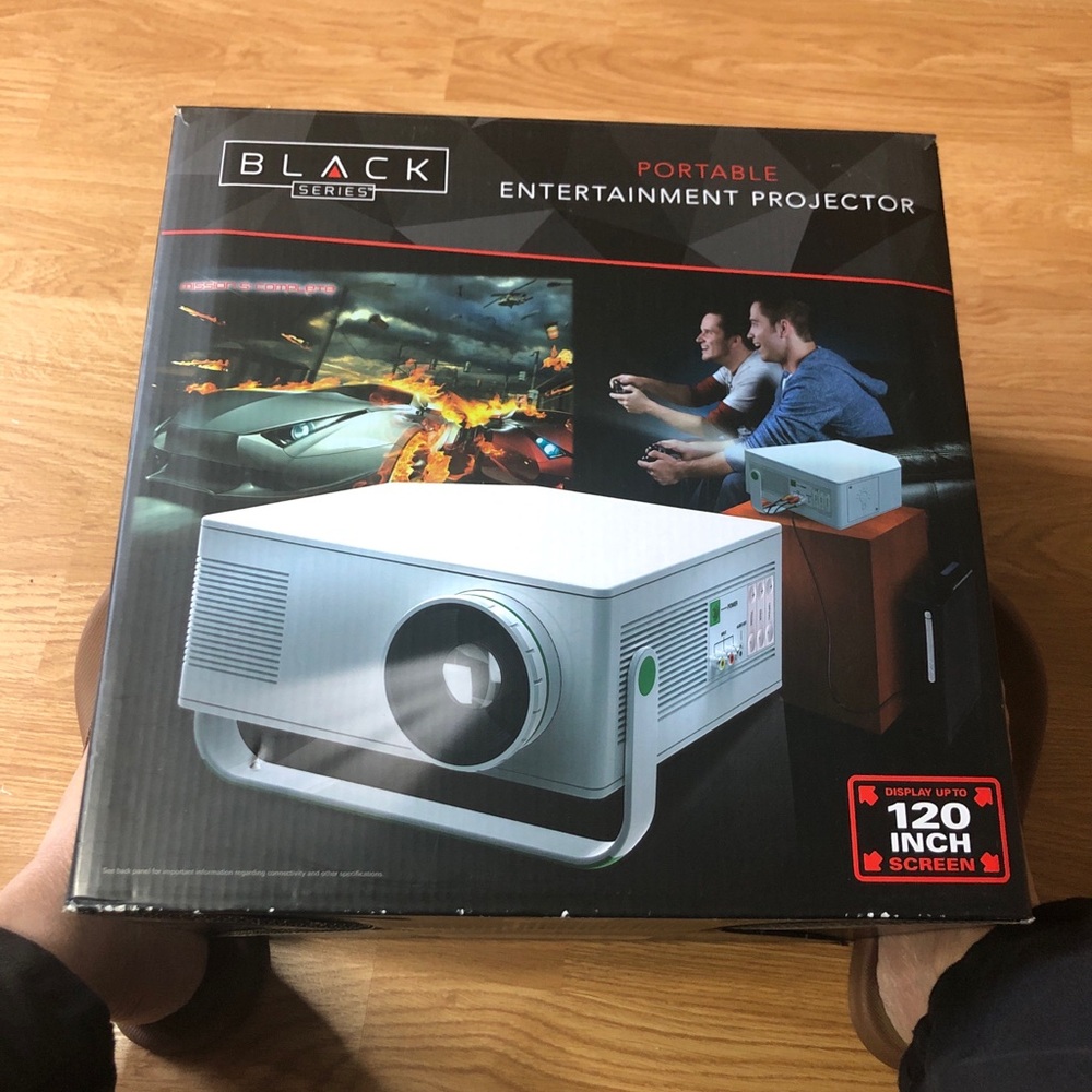 Black Series Portable Entertainment Projector - Black & White